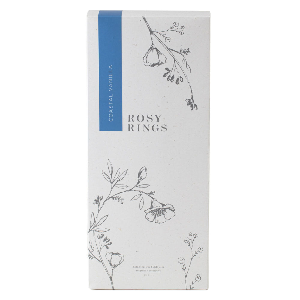 Rosy Rings Coastal Vanilla Scented Reed Diffuser Packaging Box