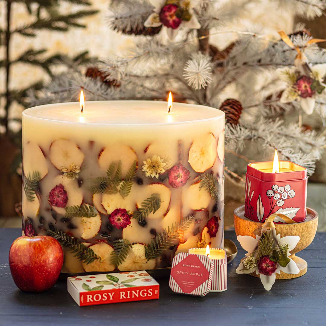Spicy Apple Oval Botanical Scented Candle – Rosy Rings