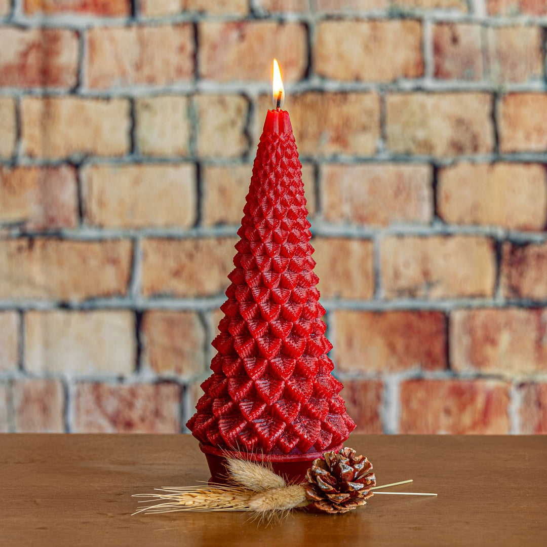 Vela Signature en Forma de Árbol Esculpido - Manzana Picante